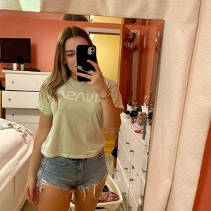 NASA cropped tee neon green/yellow